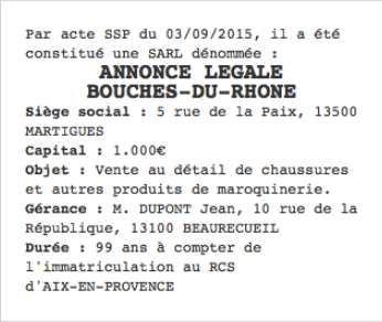 annonce legale bouches du rhone